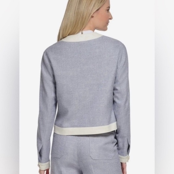 Tommy Hilfiger Chambray Contrast Trim Blazer - Picture 3 of 12